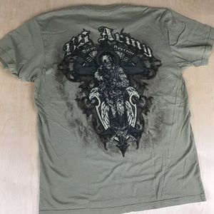 Apprime Courage Above All Mens Medium Graphic T-Shirt US Army Military Warrior